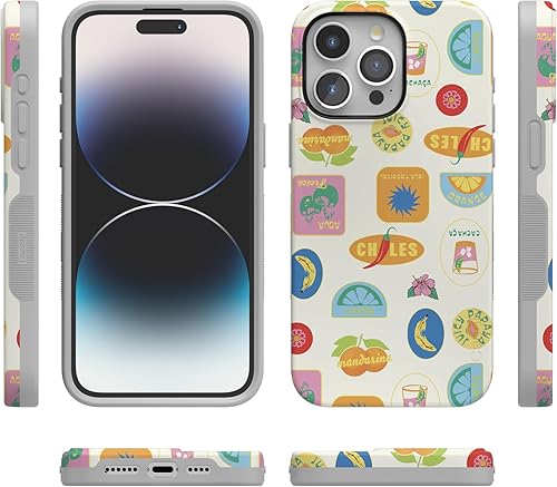 Vista 1026 de Casely Funda para iPhone 15 Pro Jardín Secreto Flores mixtas Funda atrevida Compatible con MagSafe y botón de acción Jardín Secreto Floral