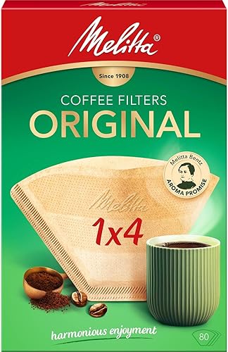 Melitta Paquete de cafeteras de filtro tamaño original 1x4, 80, café con filtro, color marrón
