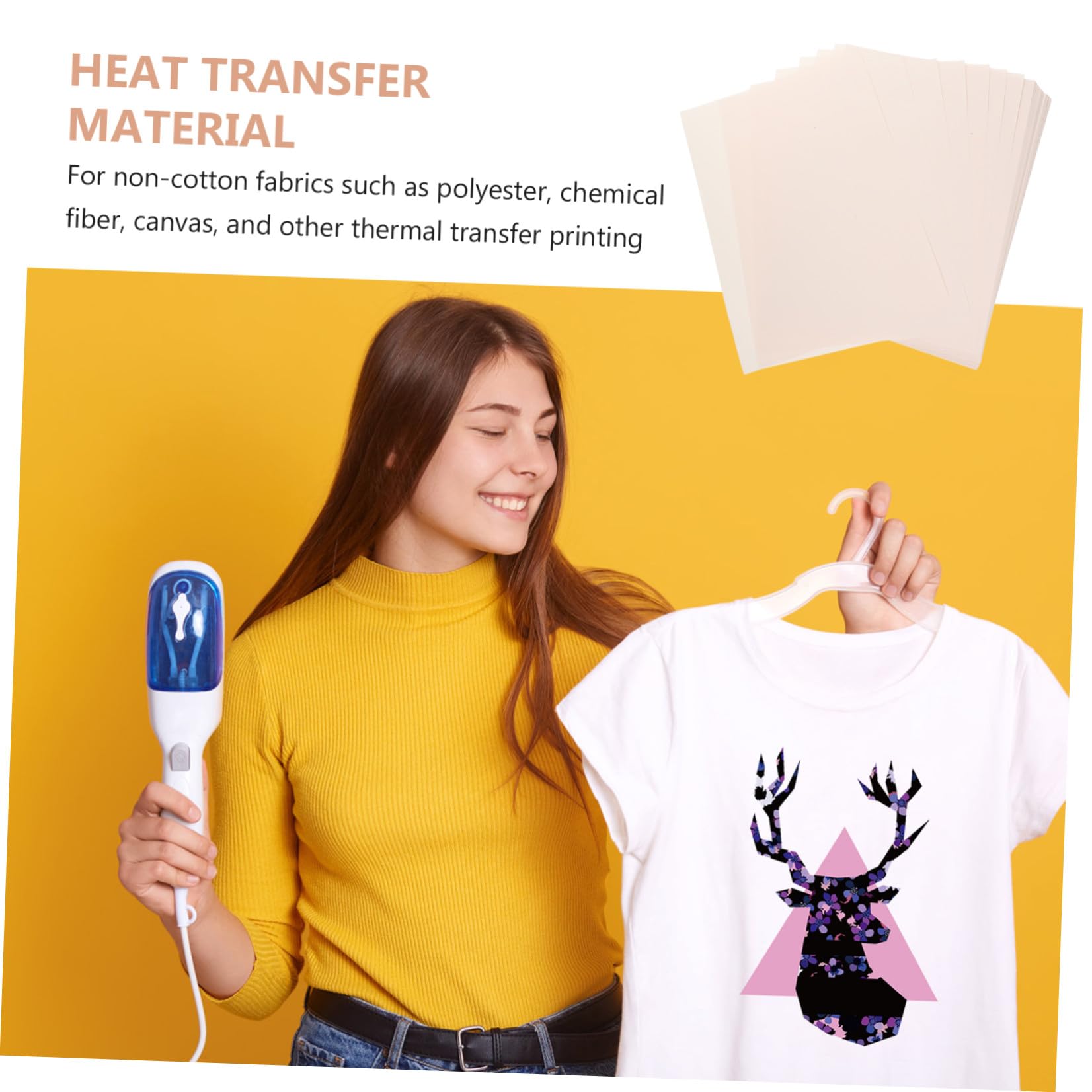 HOMSFOU 100 Stück Sublimationspapier Dickes Transferpapier für T Shirts Textilien für Wärmeübertragungen und Chemiefasern
