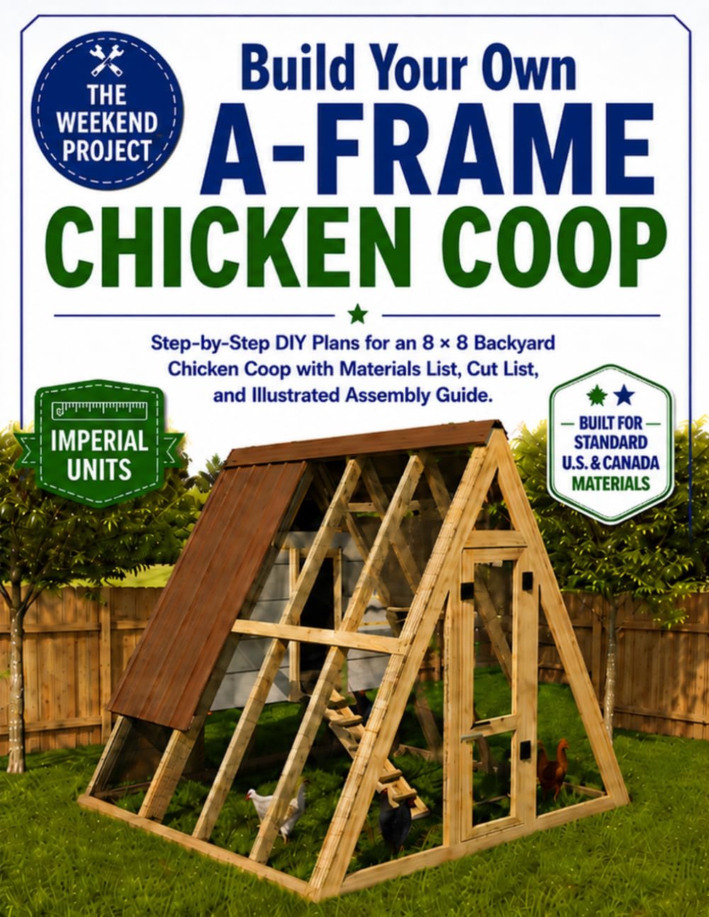 Build Your Own A-Frame Chicken Coop: Step-by-Step DIY Plans for an 8 × 8 Backyard Chicken Coop with Materials List, Cut List, and Illustrated Assembly Guide (Weekend Projects)