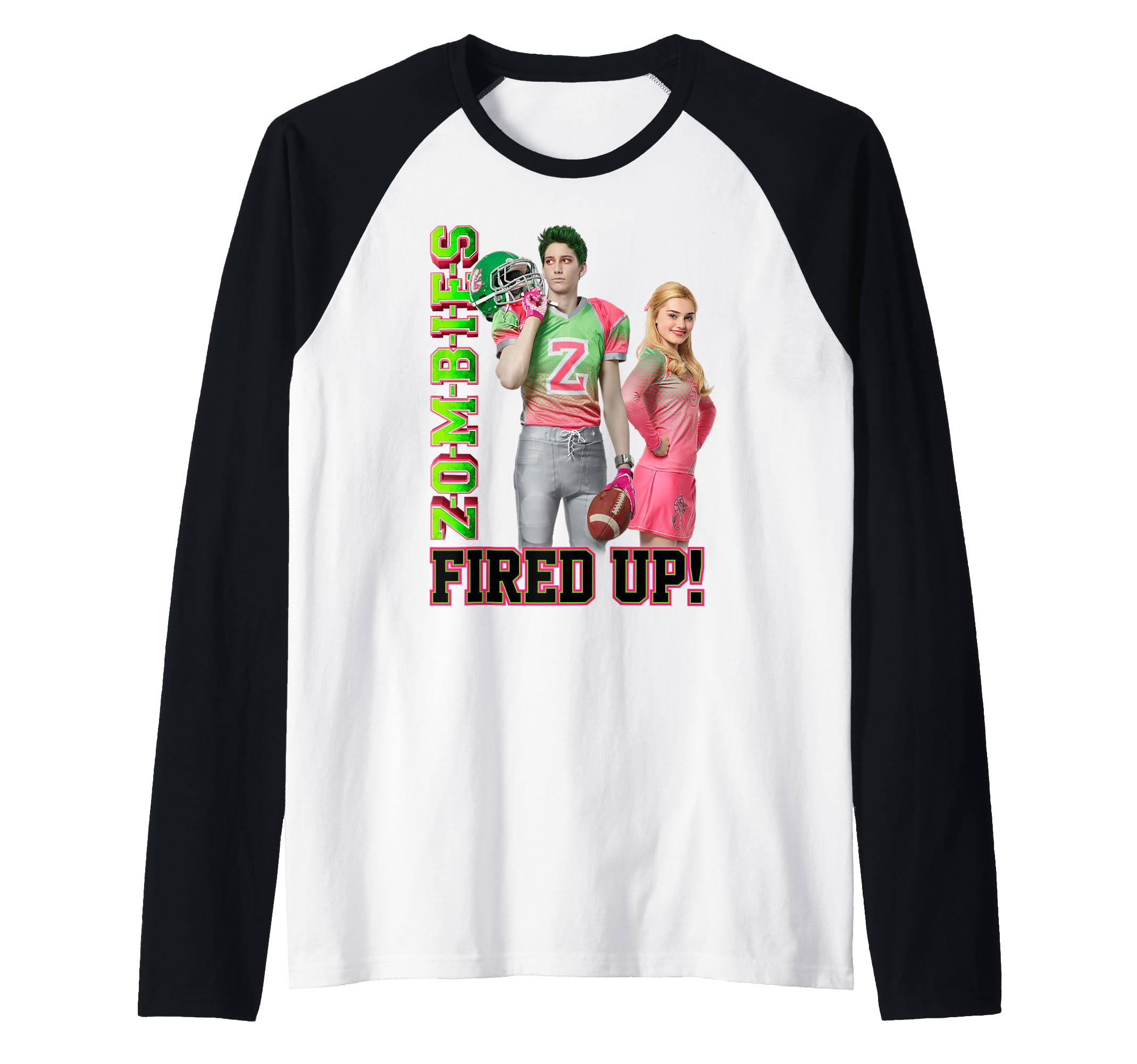 Disney Zombies Fired Up raglan baseball tee coton de qualité