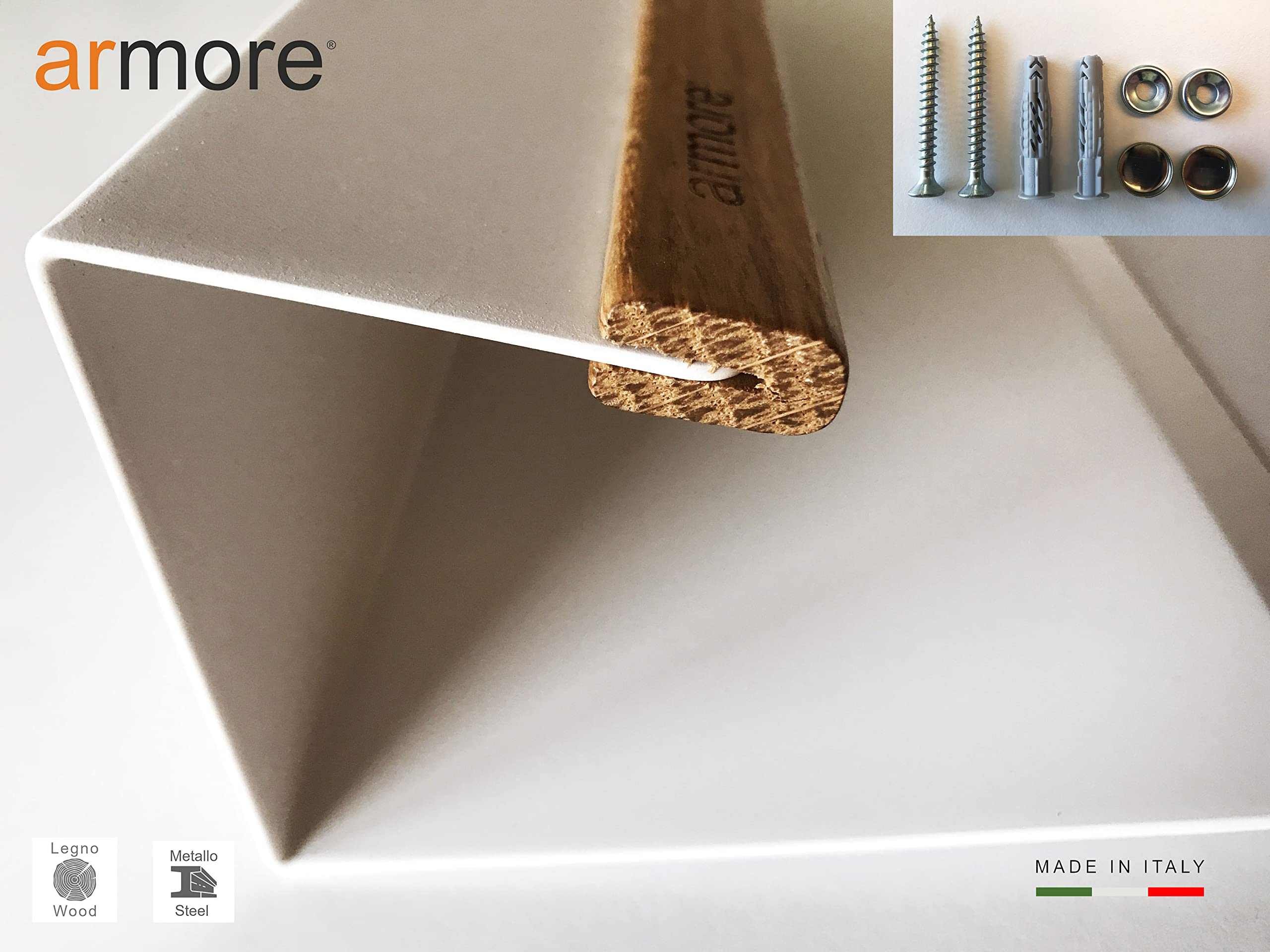 Armore Paar Schuhregale, 2er-Pack, modern, platzsparend, schlank, Wandbehang, Eingangsbereich, Metall, Holz, mit 1 Regal für bis zu 3 Paar Schuhe, schmales starkes offenes Regal (weiß x 2)