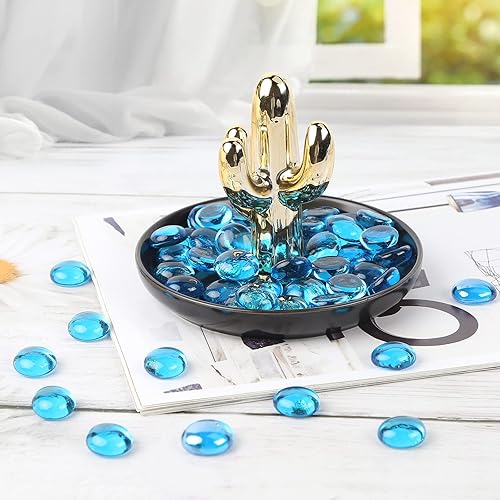 Miniatura 18 de FUTUREPLUSX Canicas de vidrio plano rosa de 1 libra, rellenos de jarrones, gemas para pecera, mármoles de vidrio decorativos para jarrones, acuario