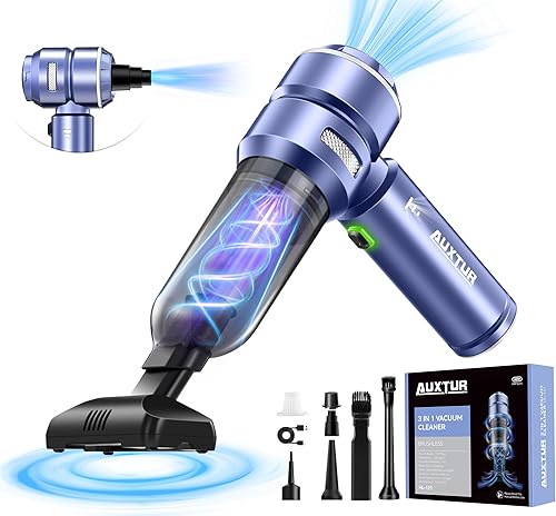 Aspiradora inalámbrica de mano para automóvil, mini limpiador de 15000 PA, motor 3 en 1 sin escobillas de alta potencia, aspiradoras de súper