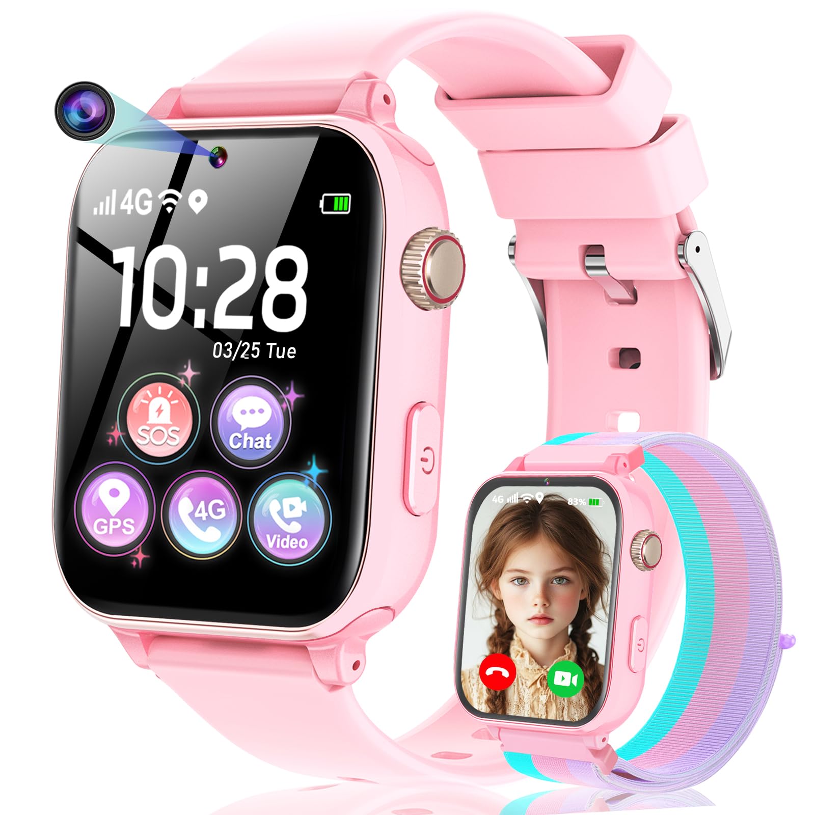 Montre Connectée Enfant 4G Avec GPS – Appels Vidéo, Mode Classe, Bouton SOS – Pour Filles Et Garçons De 4 à 12 Ans - 11