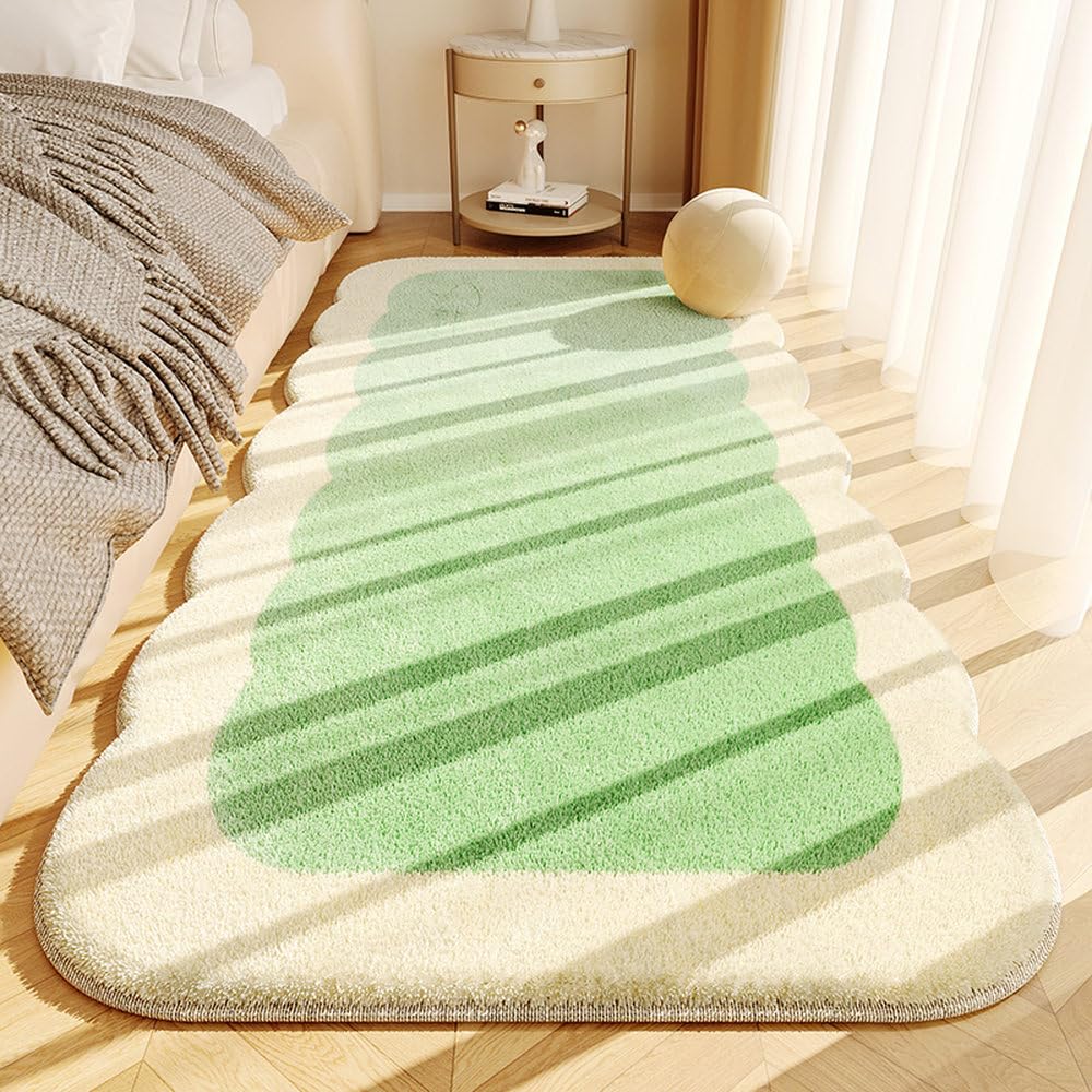 Tapis de chevet doux et isolant crème 50x80cm contre le sol froid