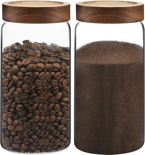 Miniatura 6 de Tarro de vidrio con tapa superior de rosca, tarros de vidrio de borosilicato de 37 onzas, recipientes de condimentos para cocina, recipientes de