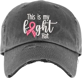 This is my Fight Hat Hat | Distressed Baseball Cap or Ponytail Hat | Custom Ribbon Colors
