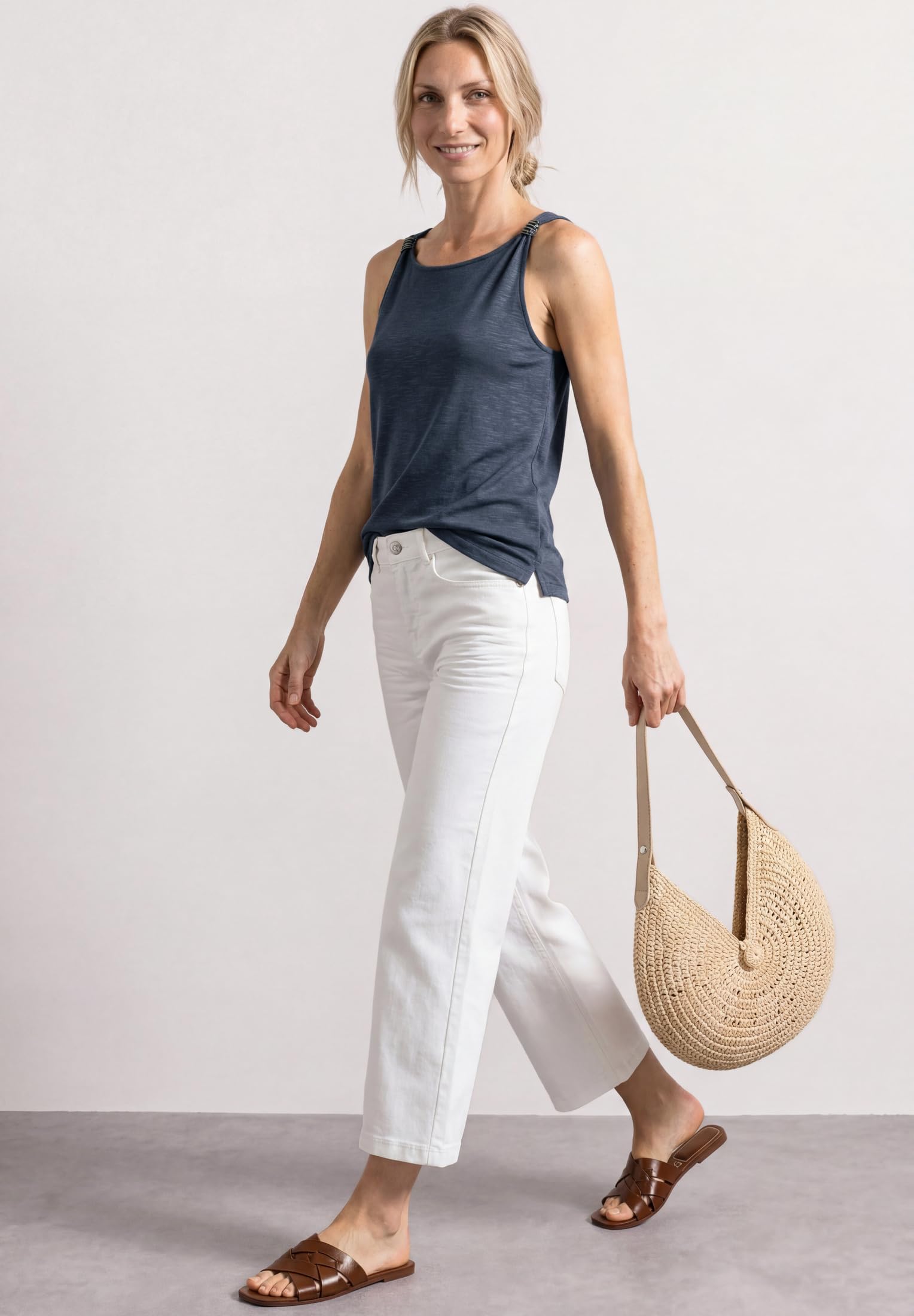 Street One 3230500 Top con Escote Barco y Detalle en los Hombros Mujer (Pack de 1)
