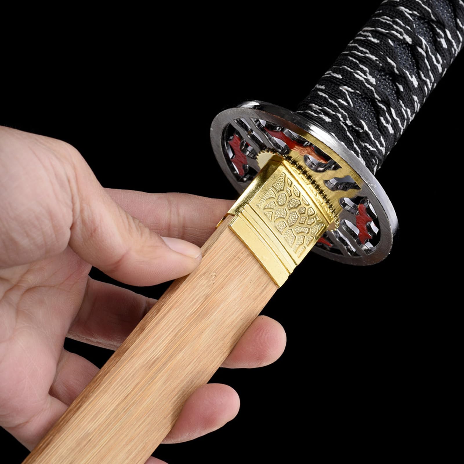 Katana de bambú Natural de 103cm,bokken Hecho a Mano,Espada samurái de Madera para Regalos,exhibiciones,Cosplay,Accesorios,Entrenamiento de Kendo