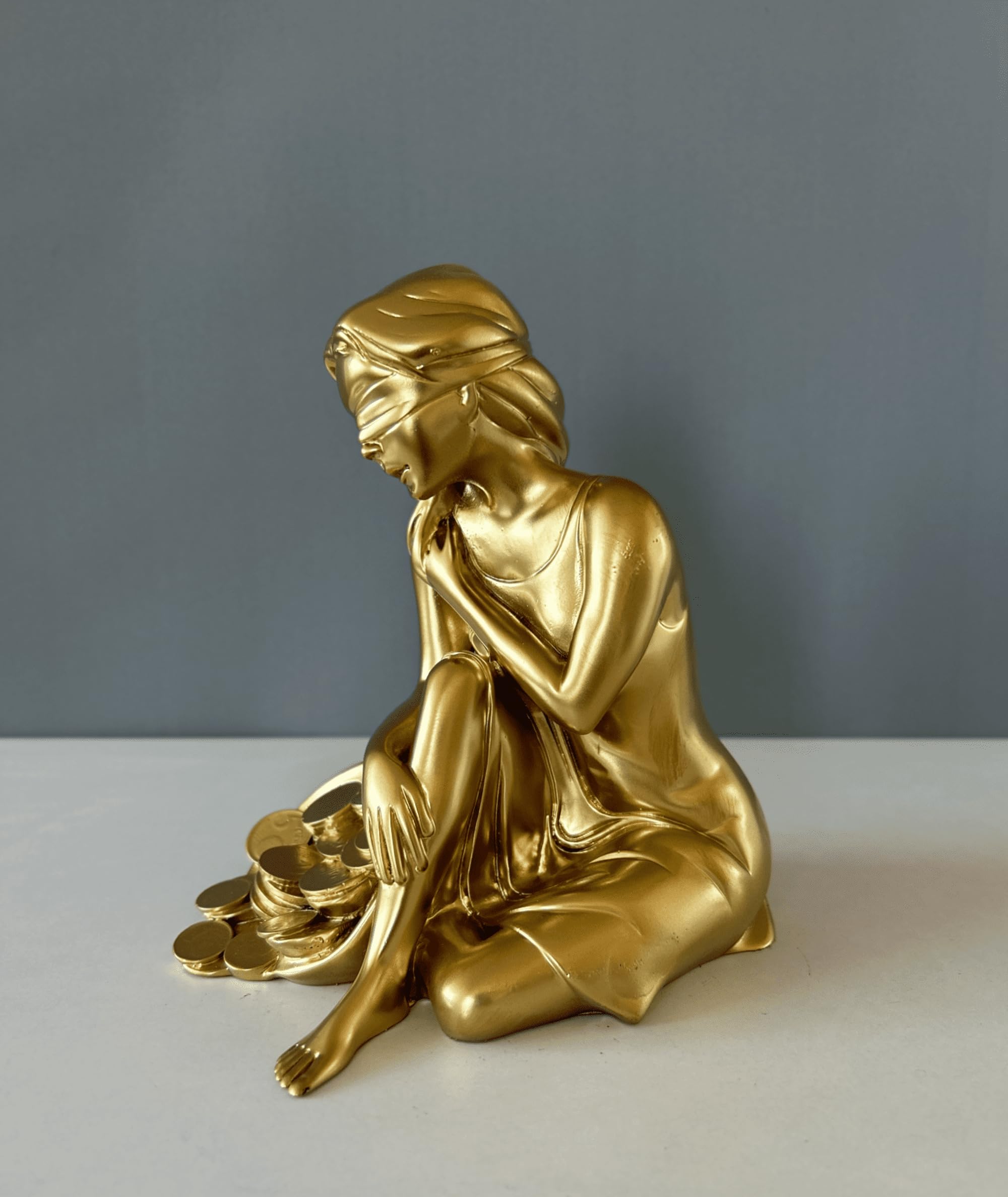 Estatua de la diosa de la suerte de Fortuna Tyche, 20 cm, estatua griega, decoración de estatua