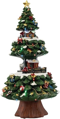 Miniatura 24 de Pueblo Navideño Animado de Santa en Fuga | Accesorios de Casa Navideña Colección Figuritas para Decoraciones y Regalo | Movimiento y Sonido con