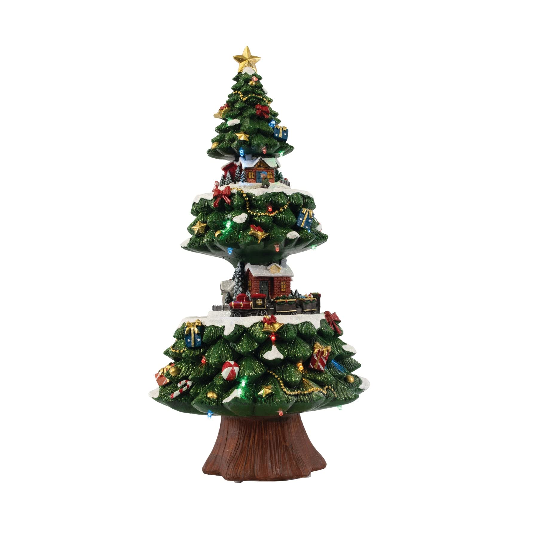 Amazon.com: FG Square Animated Light Up Christmas Tree | Village