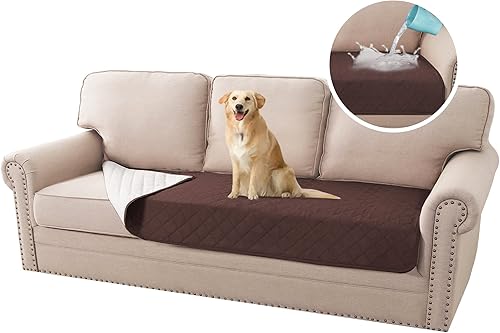 Miniatura 11 de H.VERSAILTEX Funda de sofá para perros, lavable, 100% impermeable, funda de cojín antideslizante para mascotas, protector de cojín para sofá, 35 x