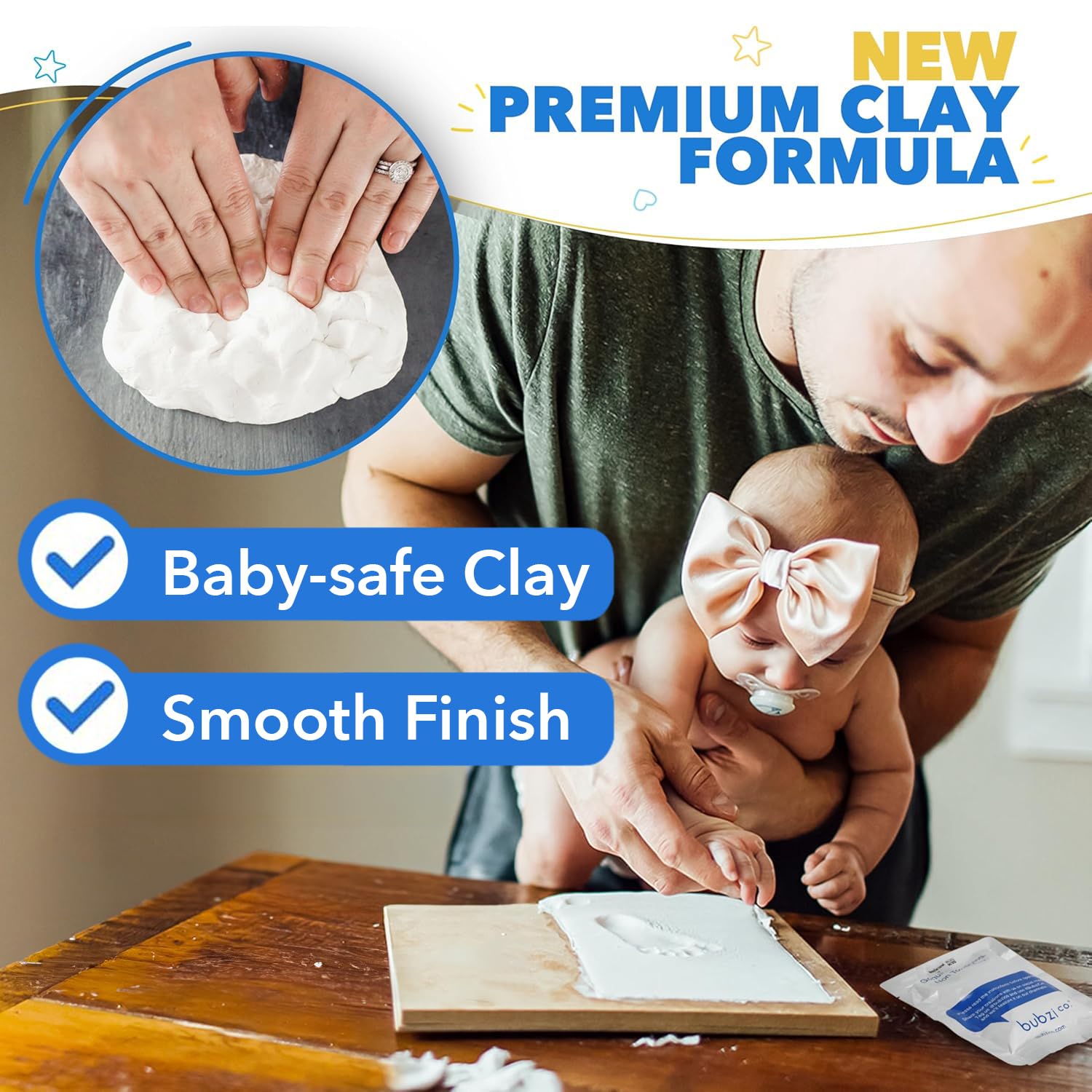 Baby Handprint and Footprint Makers Kit - Keepsake for Newborn Boys & Girls, Personalized, Memory Art Picture Frames for Baby Registry, Nursery Decor