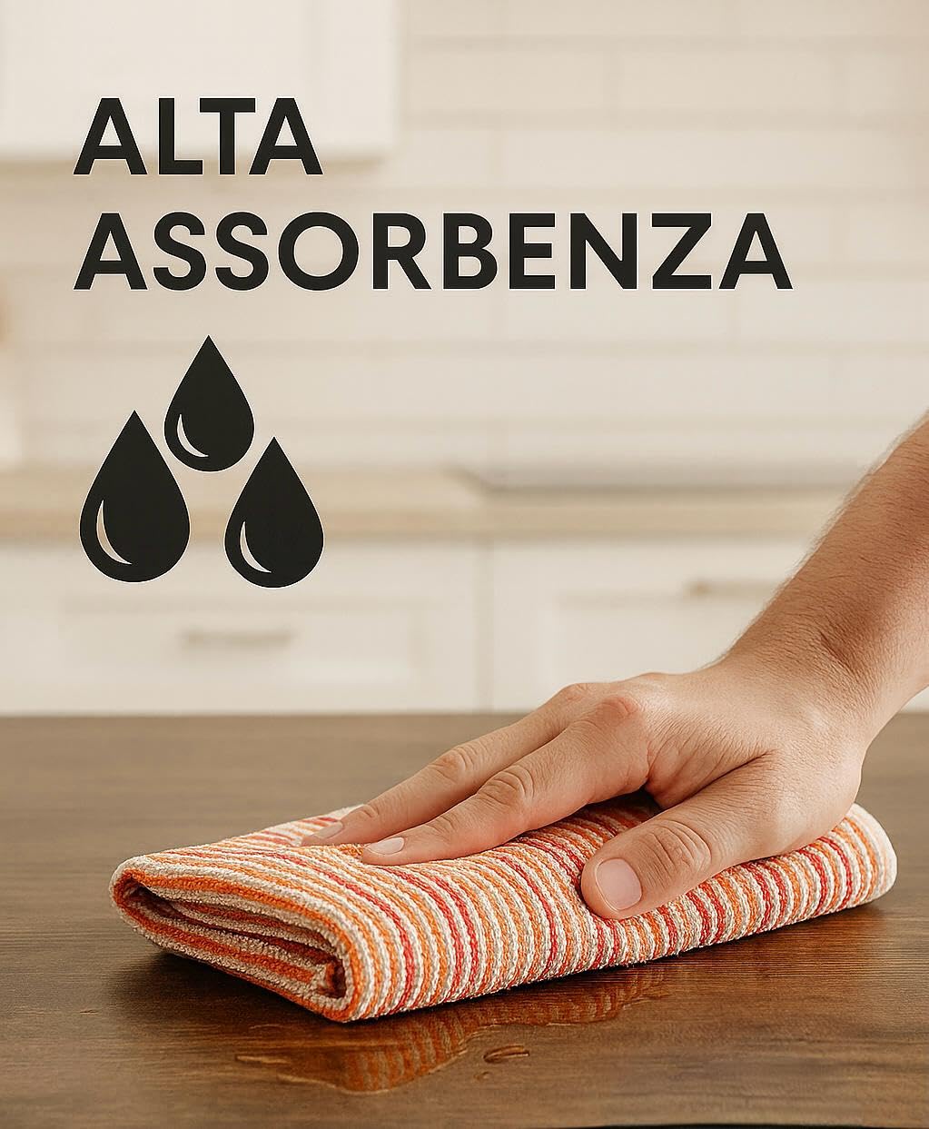 Set 6 Pezzi Strofinacci Cucina Cotone 100% Made in Portogallo - Canovacci Cucina Cotone Assorbenti e Lavabili in Lavatrice, Stracci Cucina Multiuso Resistenti e Colorati
