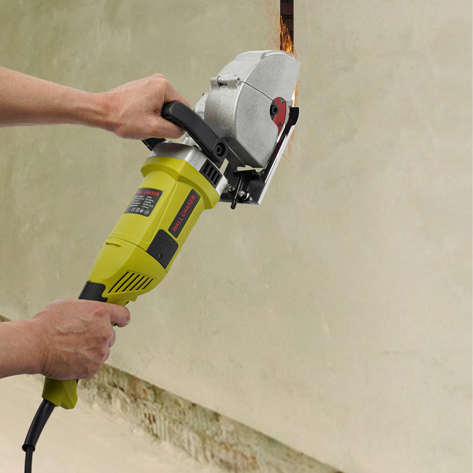 Fresa per scanalature calcestruzzo 4000 W 6500 giri/min 5 lame 37 mm 48x16x4 cm