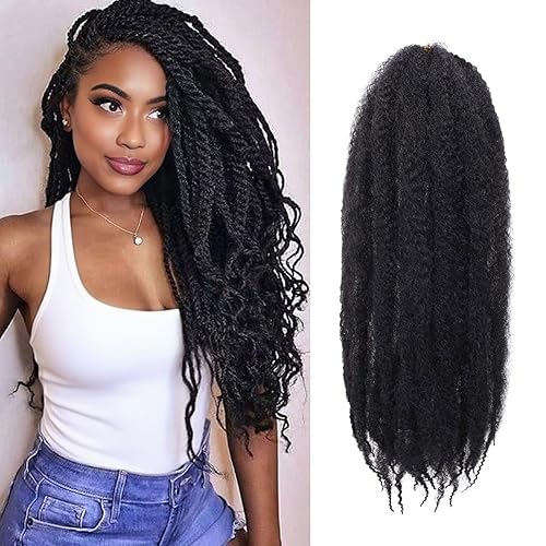 ZRQ 8 paquetes de cabello trenzado con rizos Marley Morados, 18 pulgadas, cabello afro rizado Marley Twists, cabello rizado suave (púrpura, 8
