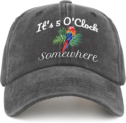 Miniatura 8 de Jimmy Music Buffett Accessories Hats Its 5 Oclock Some Where Baseball Cap Mom Hat Pigment Black Womens Bucket