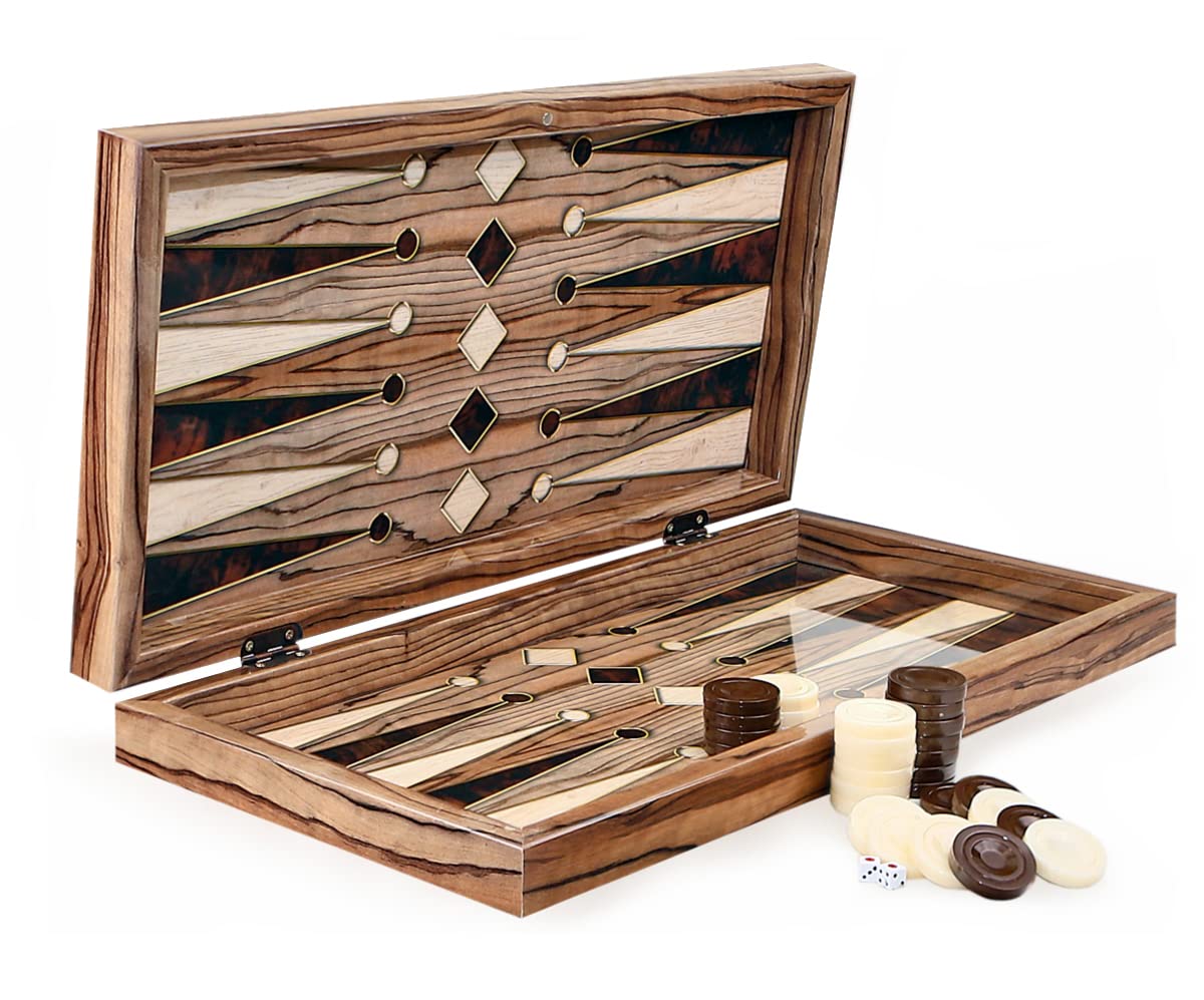 Magnifique backgammon en bois TAVLA XL incrusté