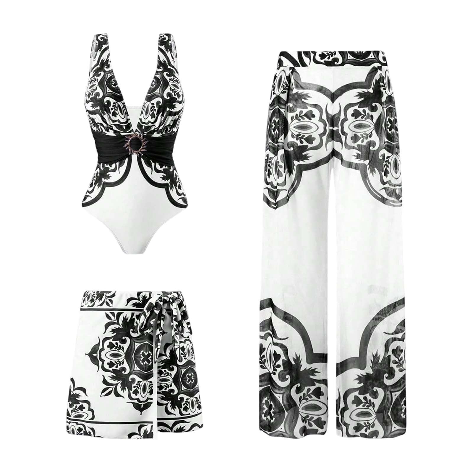 Traje de baño de Verano para Mujer con Cuello Cuadrado y Estampado Floral, cómodo y elástico.#A
