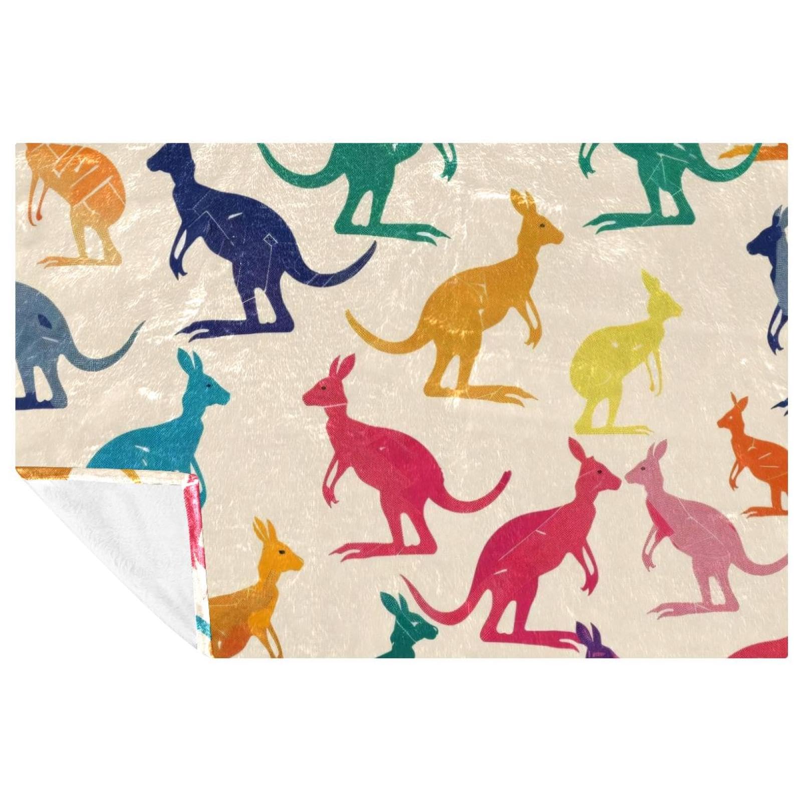 Couverture kangourou colorée plaid lit canapé camping couverture douce chaude imprimée 150x100cm