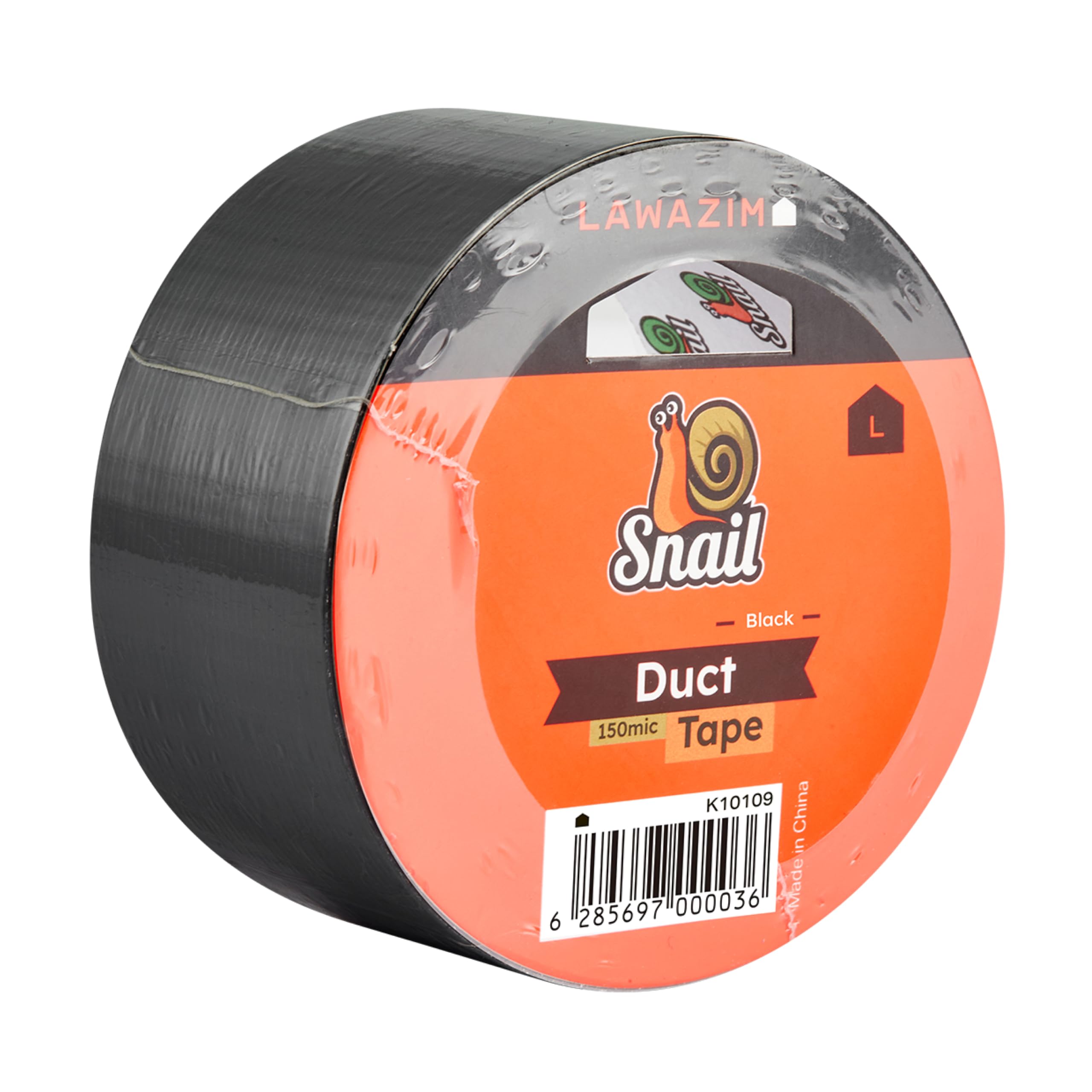 Lawazim K10109 Duct Tape 150MIC Black Adhesives Sealants & Lubricants Adhesive Tapes Strong Flexible No Residue All-Weather, Black