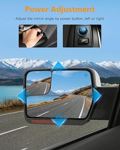 Miniatura 4 de Espejos de remolque de control de potencia compatibles con Ford 2004-2014 para Ford F150 Espejo lateral de camión con función de descongelación