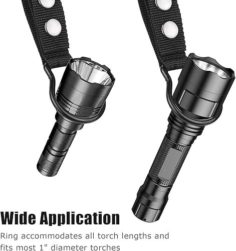 Miniatura 4 de Anillo de linterna para cinturón de trabajo, soporte de anillo de linterna de doble clip de nailon UIInosoo para cinturón de servicio mantener la