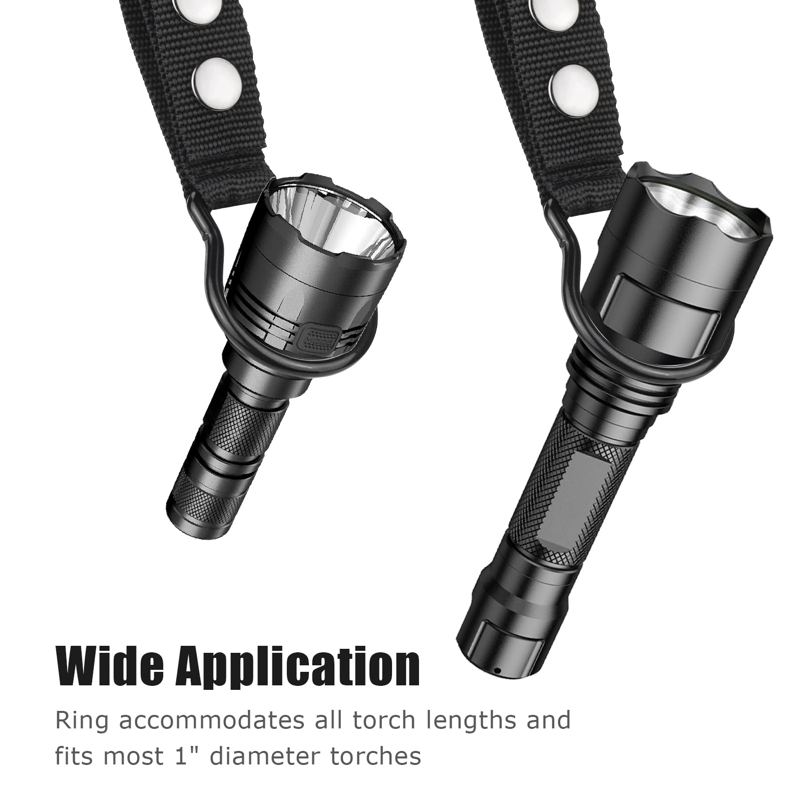 WHYHKJ Taschenlampenhalter Aus Nylon – Mit Dual-Schnappverschluss, Für Gürtel, Passend Für D/C-Zellen-Taschenlampen