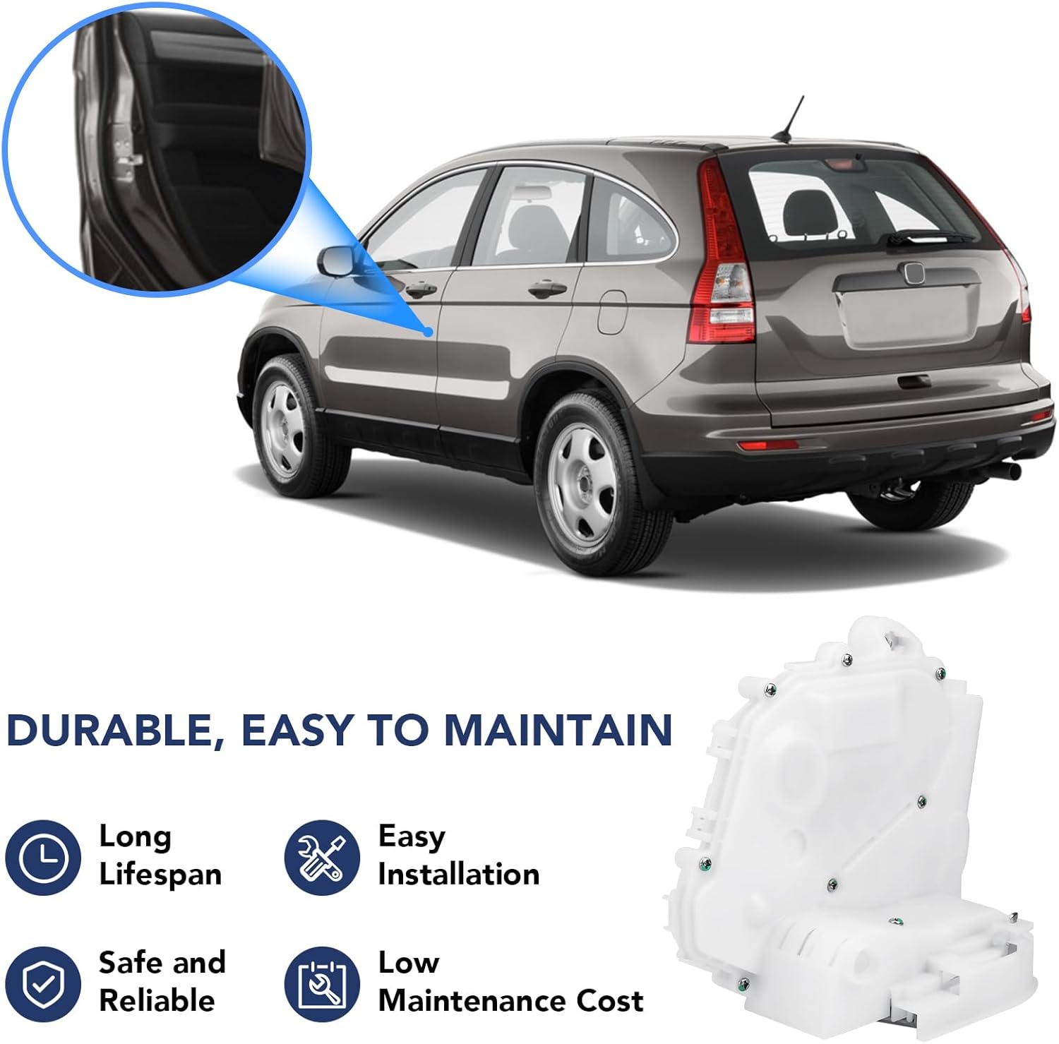 Rear Left Driver Side Door Latch Lock Actuator Fit for 2007 2008 2009 2010 2011 CR-V CRV EX EXL EX-L LX SE 2.4L L4, Power Door Lock Actuator Motor Assembly 72650-SWA-A01, 72650SWAA01