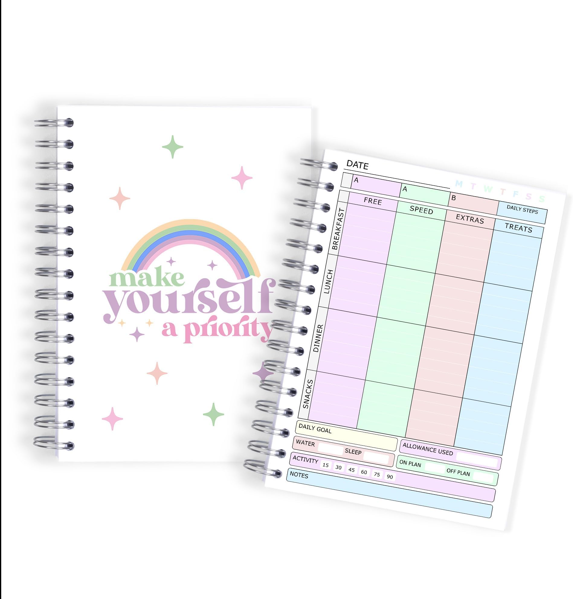 Slimming World Compatible Food Diary Diet Planner Notebook Journal - SWPastel 1 - myp