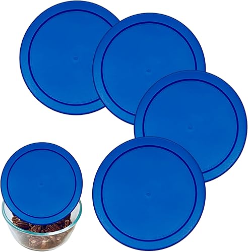 Klare Ware - Tapas de repuesto para 7 tazas para Pyrex 7201, Anchor Hocking y Klare Ware Ware (recipiente de vidrio no incluido) aptos para
