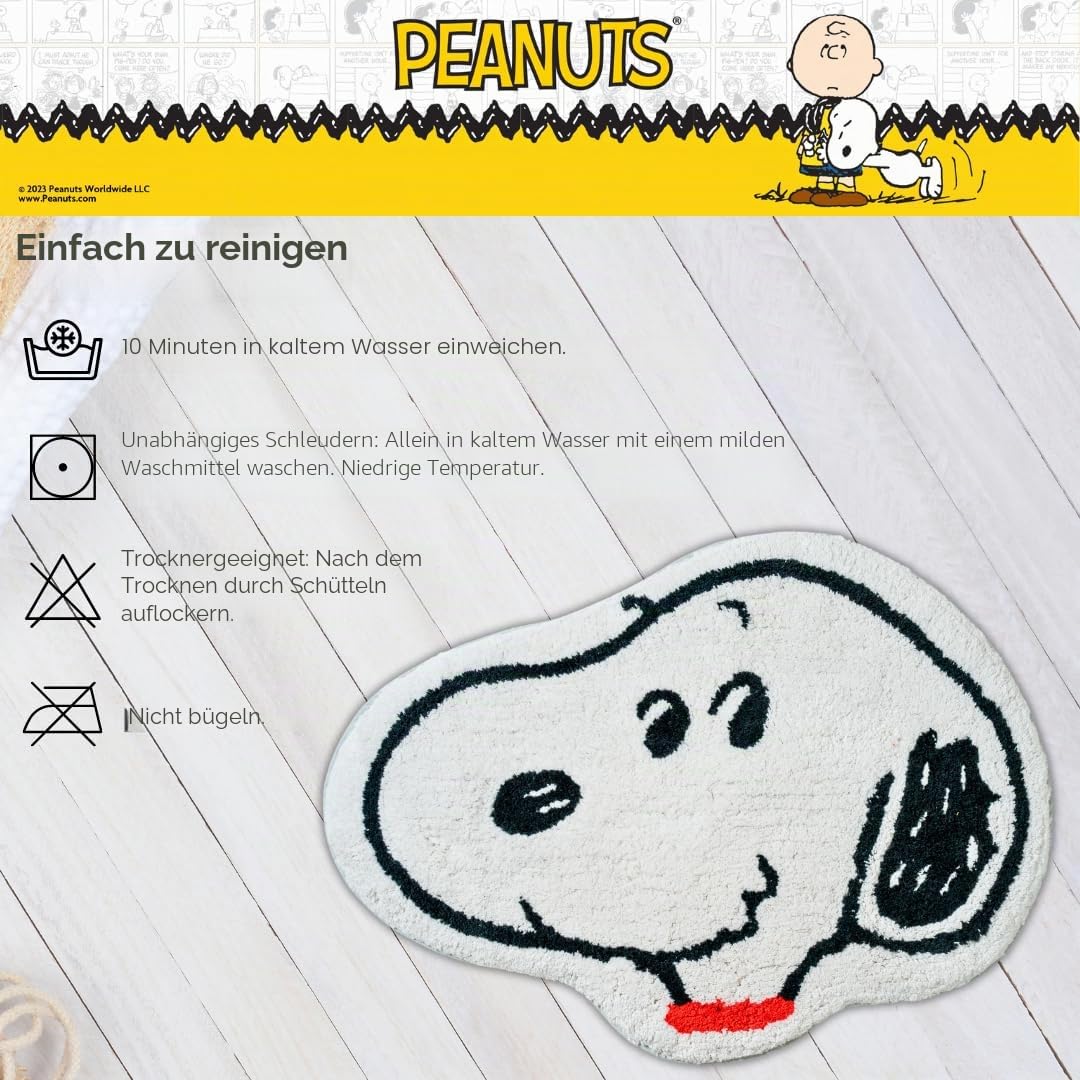 Franco Collectibles Peanuts Snoopy Badezimmerteppich, 100% Baumwolle, rutschfest, offizielles Lizenzprodukt