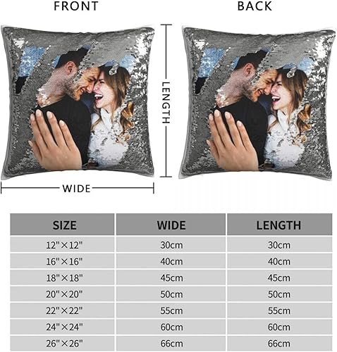 Miniatura 6 de GJKGG Fundas de almohada de lentejuelas con fotos personalizadas, funda de almohada de lentejuelas de sirena para cualquier imagen, fundas de