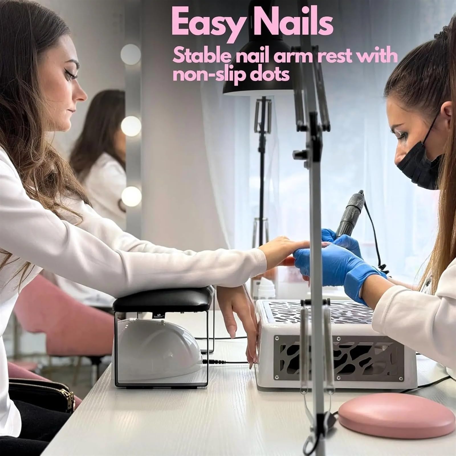 Reposabrazos Para UñAs Reposabrazos for uñas, soporte for almohada de mano, plástico for decoración, herramienta manicura y pedicura(Hand rest-Grey)