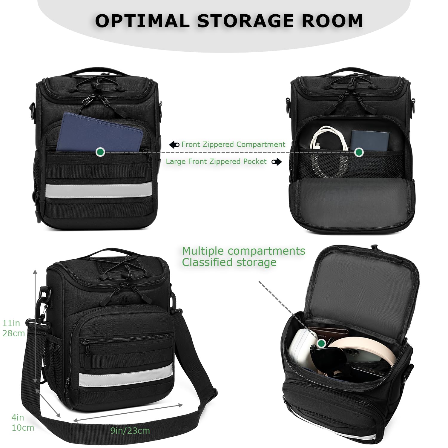 HAMBOLY Bolsa de Transporte para Manillar de Rodilla para Patinete de Rodilla, Color Negro