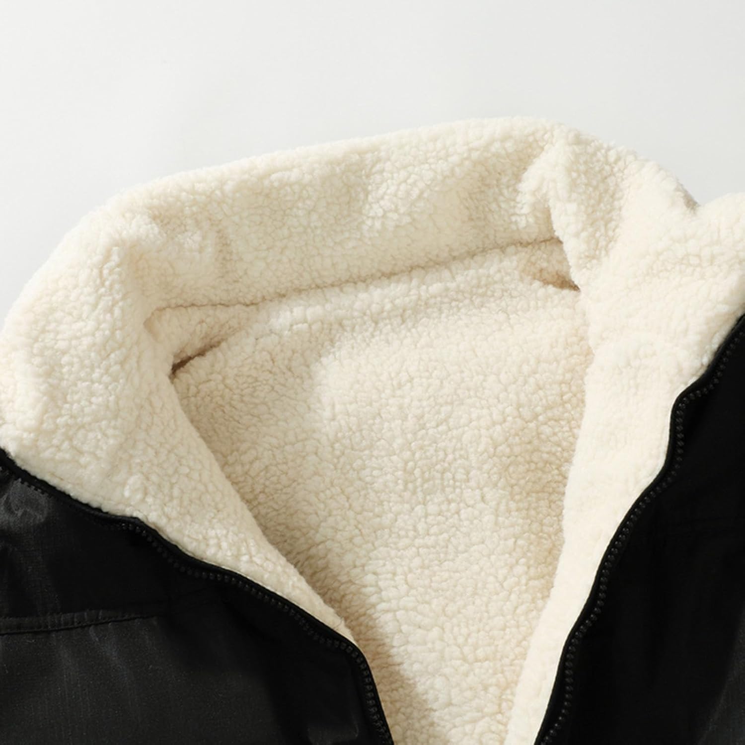 Winter Jacket For Men Fleece Lined Padded Stand Collar Long Sleeve Bubble Puffy Warm Streetwear Coat Outwear, S-3XL