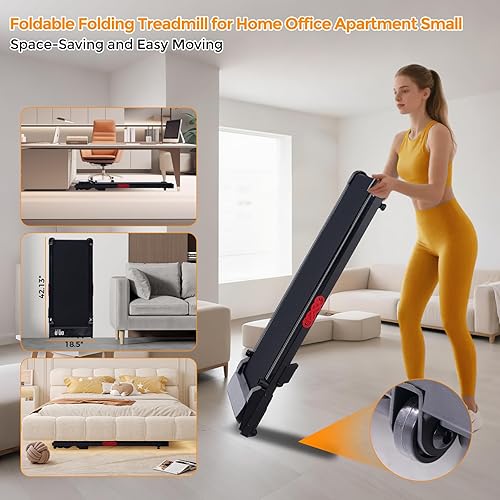 Vista 8 de KASSADIN Walking Pad with Handle Bar, 2026 Upgrade Portable Small Treadmill with Handles for Home Small, 3.0HP Under Desk Walking Pad Treadmill with