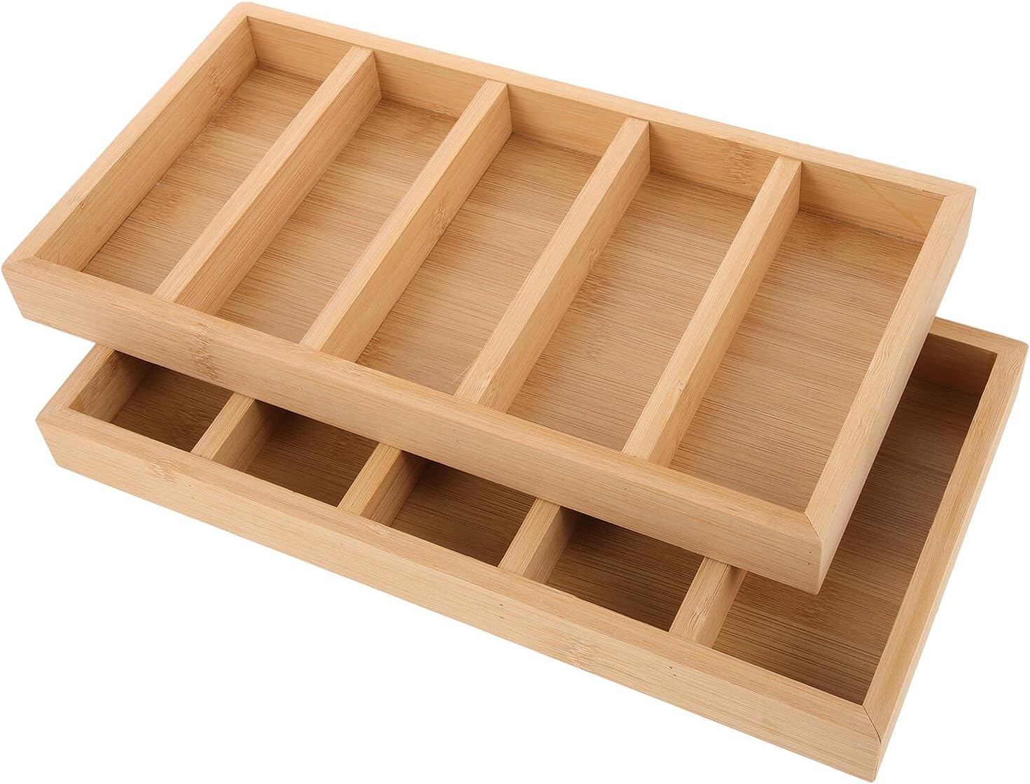 Mobestech 2pcs Eyeglasses Display Case with 5 Compartments Sunglasses Holder Organizer Tray for Glasses Storage and Jewelry Display at Home