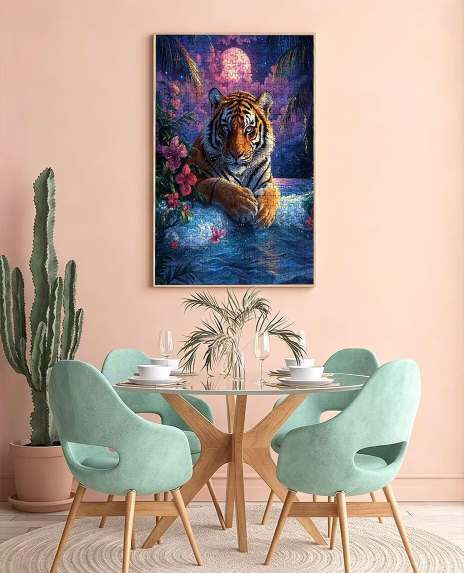 Puzzle 5000 Teile, Teich Tiger Puzzle Erwachsene 5000, Klassische Puzzles, Geschicklichkeitsspiel, Puzzlespiele für Die Ganze Familie, Mit Verpackung, Dekoration Puzzles Geschenke BXHZW3-145