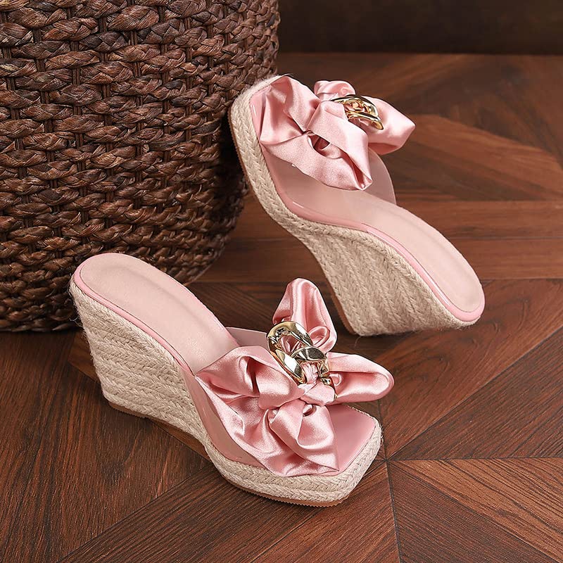 Espadrilles Wedges for Women Mules with Bows Comfortable Slides Platform Chunky High Heels Y2K Fashion Dressy Casual Sandals Spring Summer Outdoors Travel Streetwear Cruise Beach Seaside Holiday2