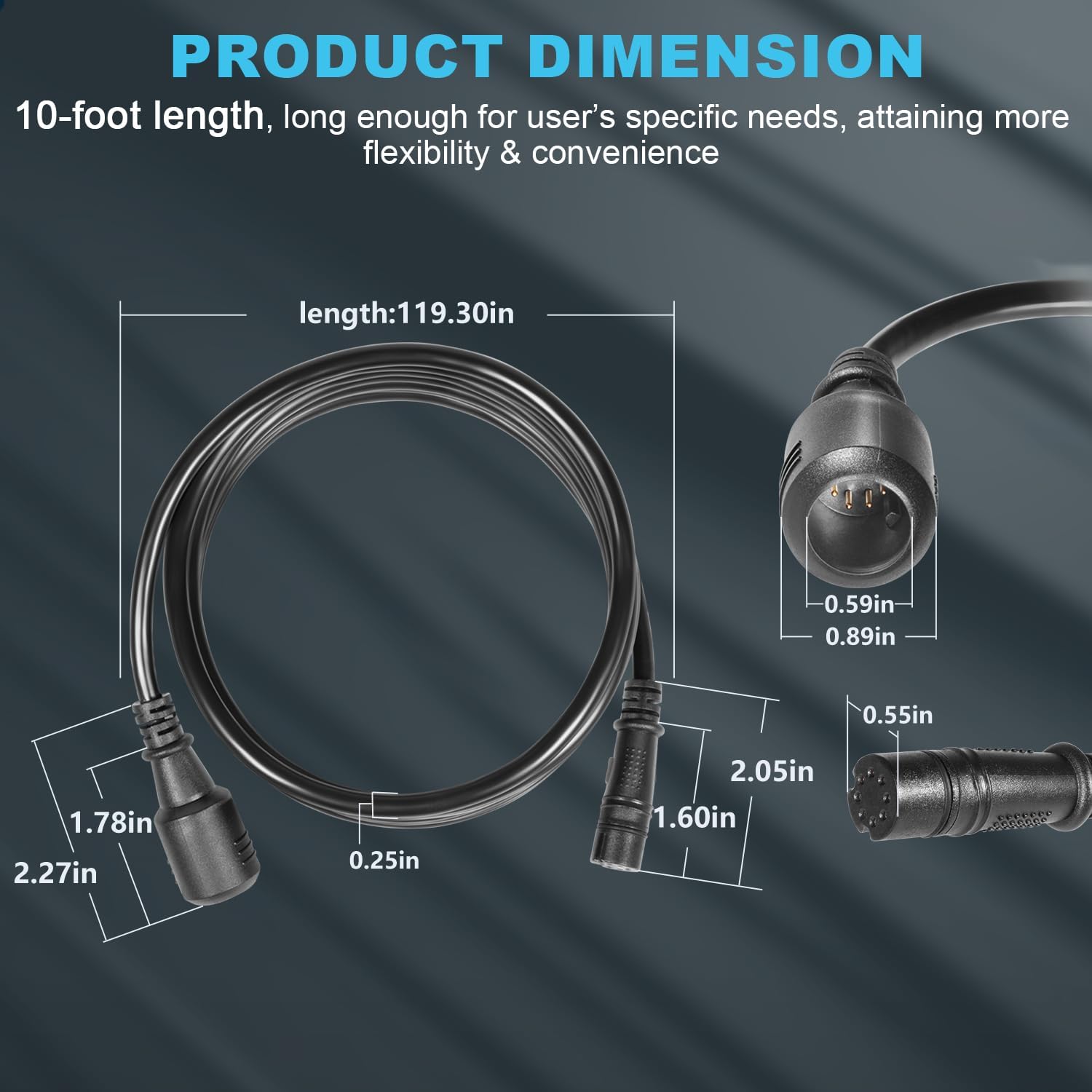 Verlängerungskabel 000-14414-001 10 Fuß (3m) für Lowrance TripleShot/SplitShot Transducer & HOOK2 Fishfinder, Plug & Play, Wasserdicht