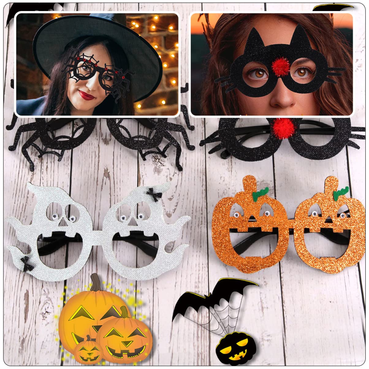 Toyvian Gastgeschenke 20 Stück Lustige Halloween- Halloween- Sonnenbrillen Kürbisgläser Gläser für - Party Brillenpapier Vasos Para Niños