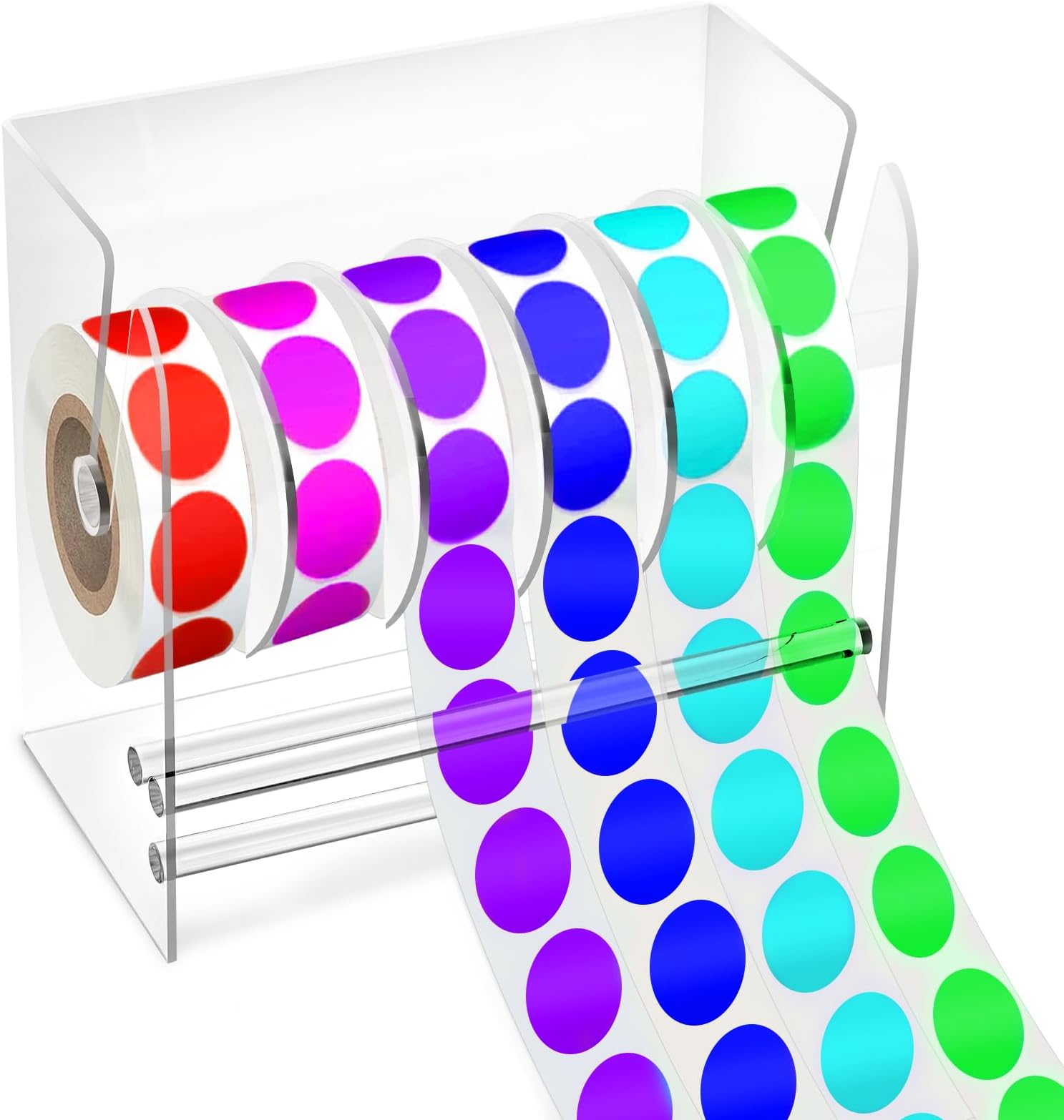 Adjustable Label Dispenser Acrylic Sticker Roll Dispenser Sticker Roll Holder Clear