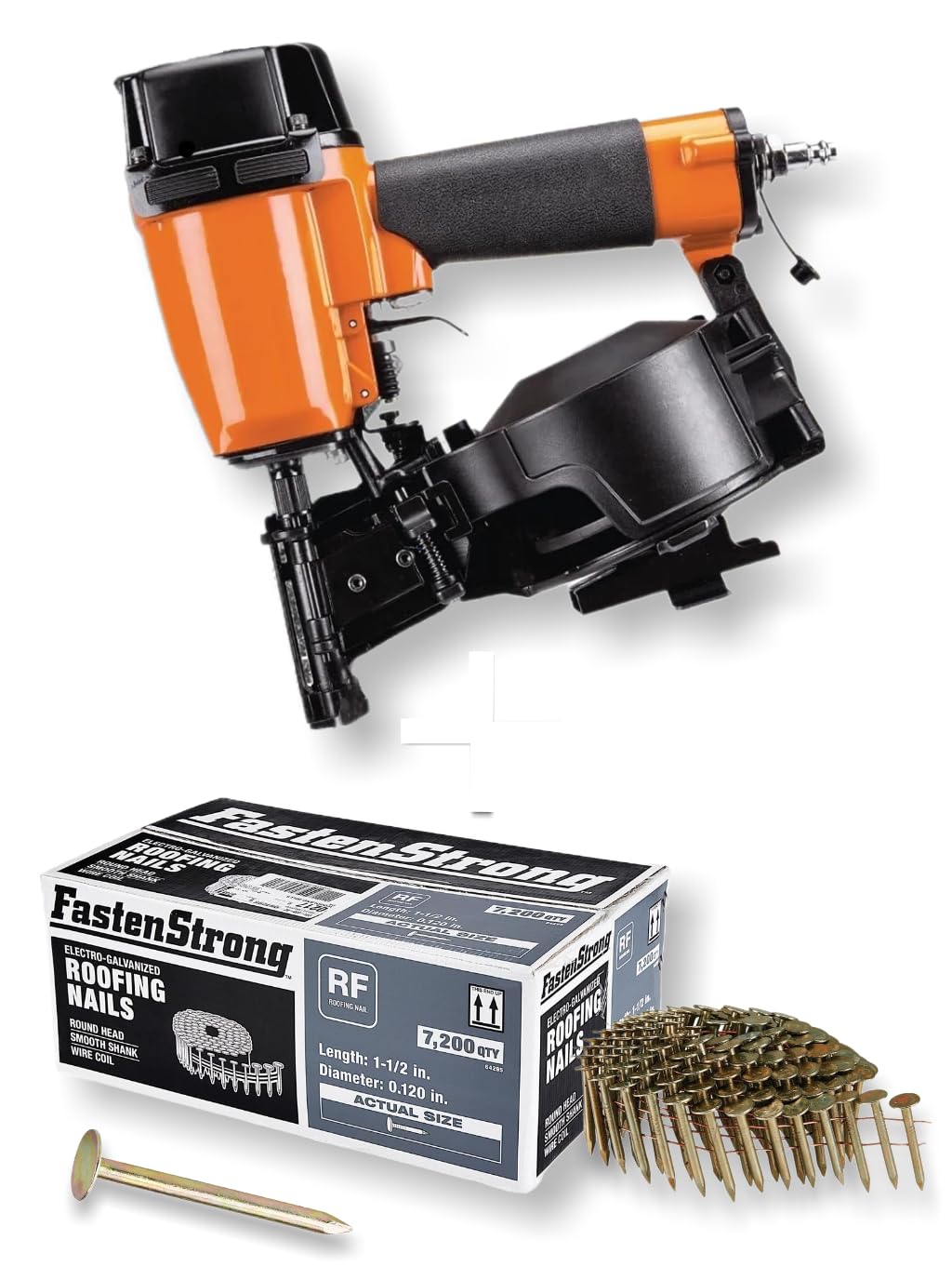 Fits PIERCE 15° PRC-RF Professional Coil Roofing Nailer with 1-1/2 in. Galvanized Full Round Head Coiled Roofing Nails (7200 per Box)