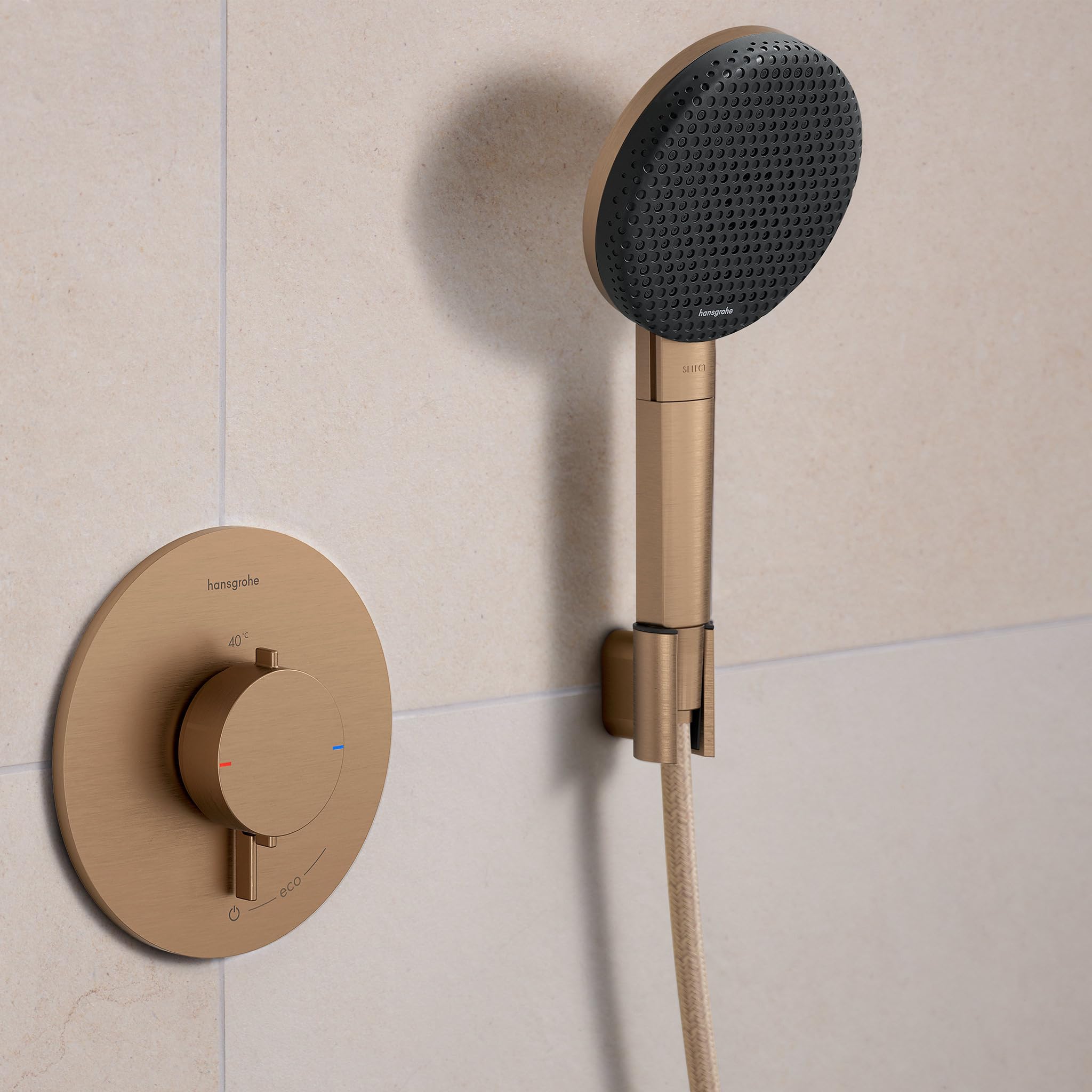 hansgrohe Porter Fine uchwyt na słuchawkę prysznicową, szczotkowany brąz