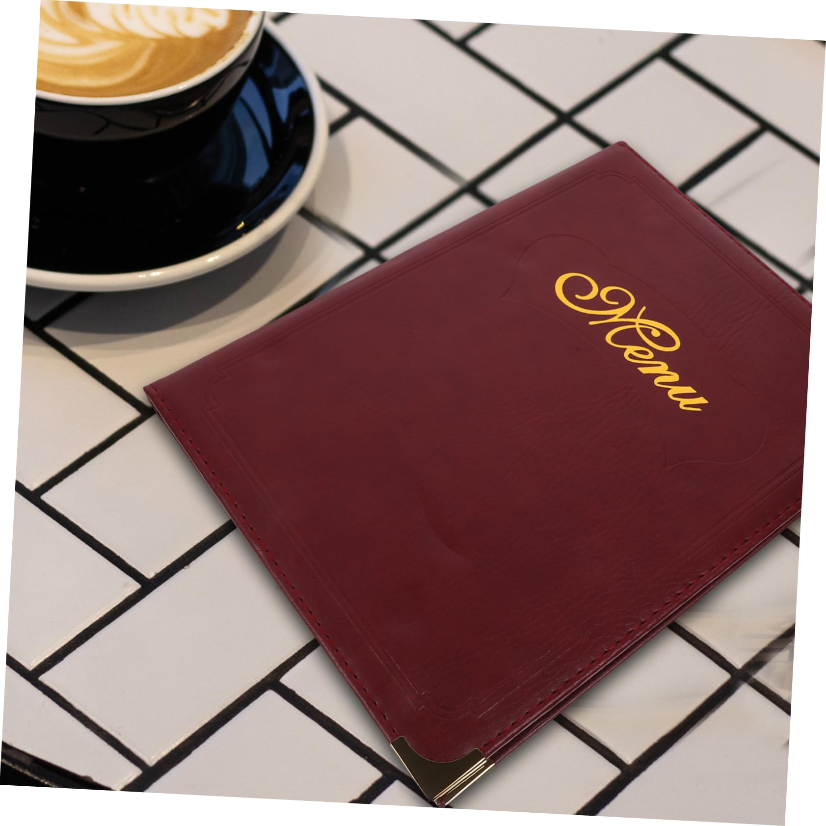 Carpeta de Menú de Cuero A4 Libro de Menú Práctico para Restaurante y Bar Diseño Sencillo y Protección para Contenido de Precios y Platos