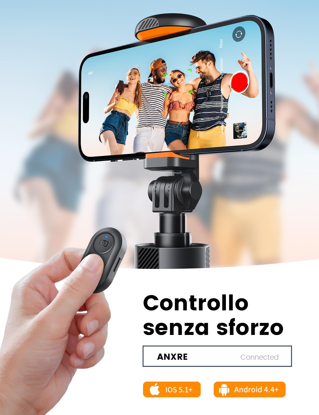 ANXRE 180cm Treppiede Per Smartphone Monopiede Portatile, NT79 Estensibile Bastone Selfie Cavalletto Per Smartphone Selfie Stick Compatibile Con iPhone/Samsung/Gopro/Telecamera