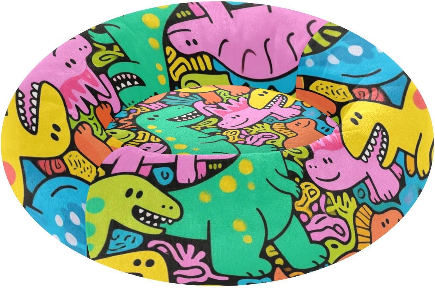 Cute and Colorful Cartoon Dinosaurs Pet Dog Beds Warm & Soft Dog Pillow Bed for Extra Small Size Pets Sleeping S